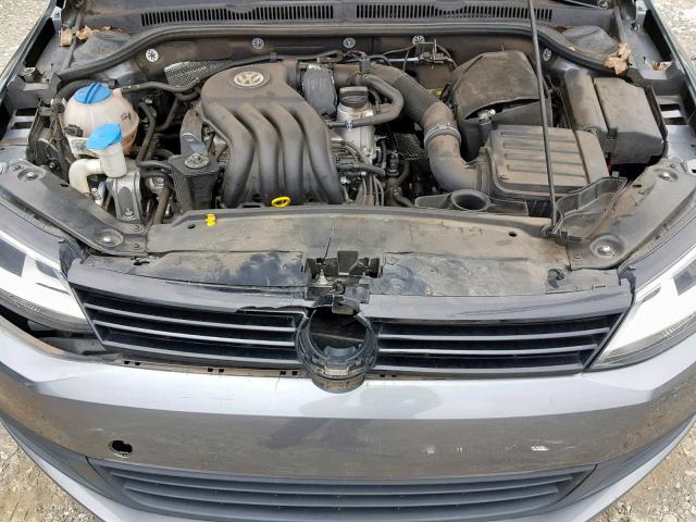 3VW2K7AJ0EM290678 - 2014 VOLKSWAGEN JETTA BASE GRAY photo 7