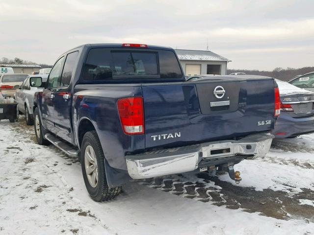 1N6AA07D58N305662 - 2008 NISSAN TITAN XE BLUE photo 3