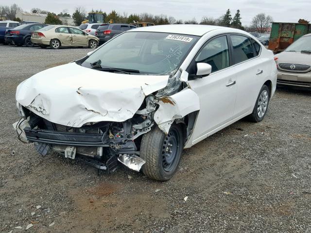 3N1AB7AP6FY372267 - 2015 NISSAN SENTRA S WHITE photo 2