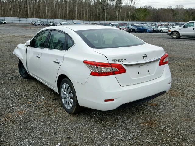 3N1AB7AP6FY372267 - 2015 NISSAN SENTRA S WHITE photo 3