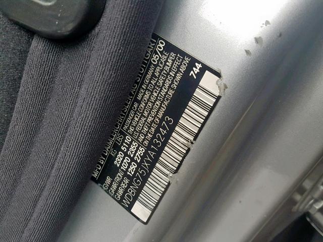 WDBNG75JXYA132473 - 2000 MERCEDES-BENZ S 500 银色 照片 10