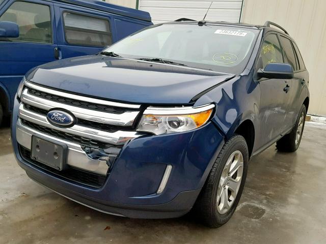 2FMDK3JC5CBA37579 - 2012 FORD EDGE SEL BLUE photo 2