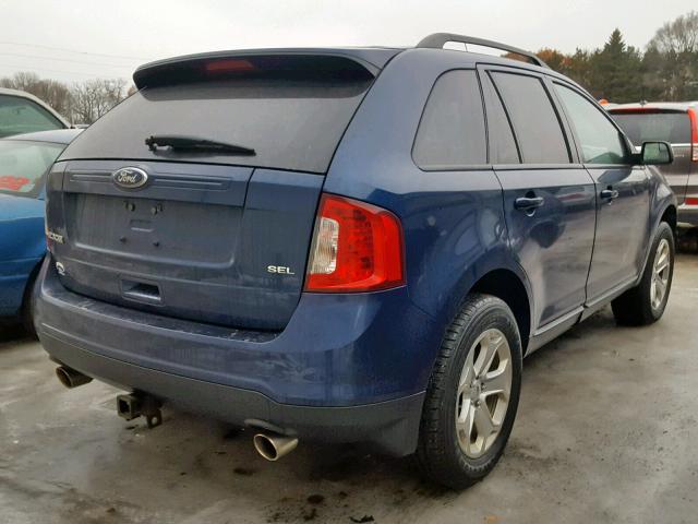 2FMDK3JC5CBA37579 - 2012 FORD EDGE SEL BLUE photo 4