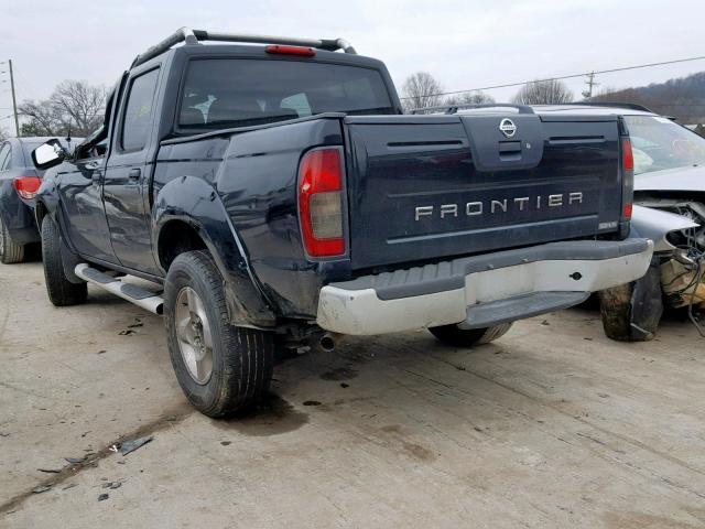 1N6ED27T41C343591 - 2001 NISSAN FRONTIER C BLACK photo 3