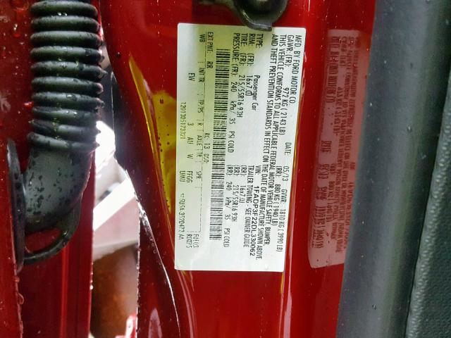 1FADP3F22DL330062 - 2013 FORD FOCUS SE წითელი ფოტო 10