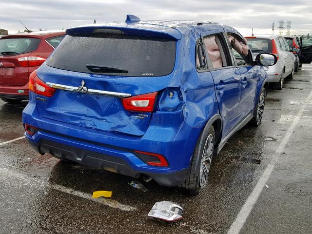 JA4AR3AW3JU002120 - 2018 MITSUBISHI OUTLANDER BLUE photo 4