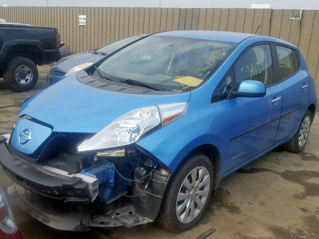 1N4AZ0CP8EC336395 - 2014 NISSAN LEAF S BLUE photo 2