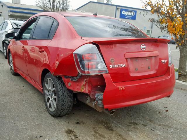 3N1CB61E37L713303 - 2007 NISSAN SENTRA SE- RED photo 3