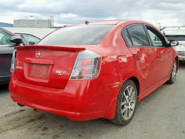 3N1CB61E37L713303 - 2007 NISSAN SENTRA SE- RED photo 4