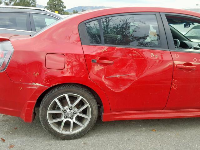 3N1CB61E37L713303 - 2007 NISSAN SENTRA SE- RED photo 9