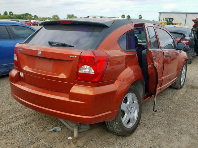 1B3HB48B98D784615 - 2008 DODGE CALIBER SX ORANGE photo 4