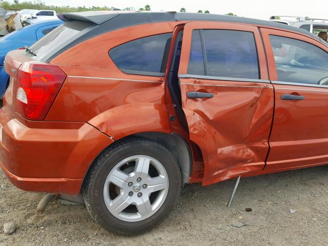 1B3HB48B98D784615 - 2008 DODGE CALIBER SX ORANGE photo 9