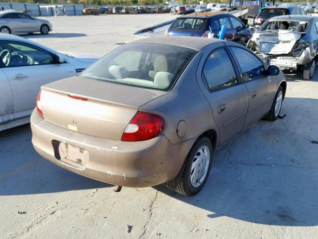 1B3ES46C3YD800886 - 2000 DODGE NEON BASE BROWN photo 4