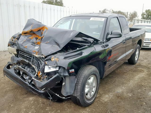 1B7GL23X2VS135115 - 1997 DODGE DAKOTA BLACK photo 2