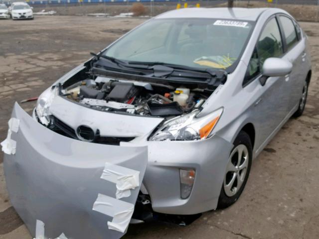 JTDKN3DU1C5504332 - 2012 TOYOTA PRIUS SILVER photo 2