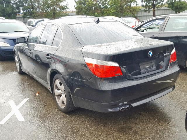 WBANE53557CW66708 - 2007 BMW 525 I BLACK photo 3