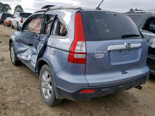 JHLRE38729C011821 - 2009 HONDA CR-V EXL BLUE photo 3