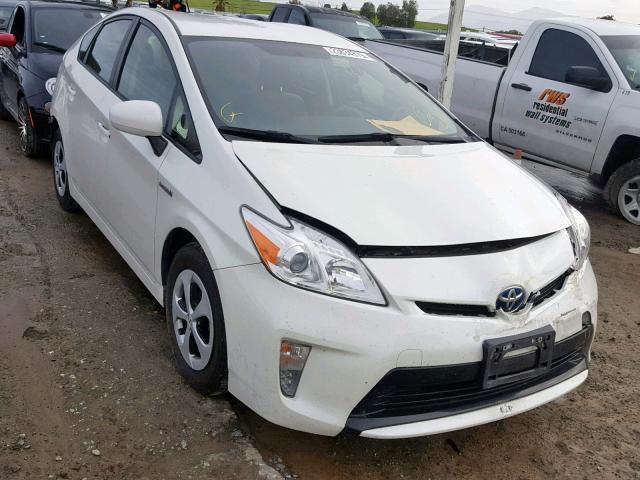 JTDKN3DU9E1744609 - 2014 TOYOTA PRIUS WHITE photo 1