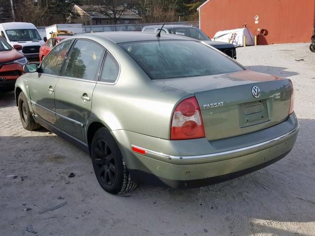 WVWPD63B13P275875 - 2003 VOLKSWAGEN PASSAT GLS GREEN photo 3