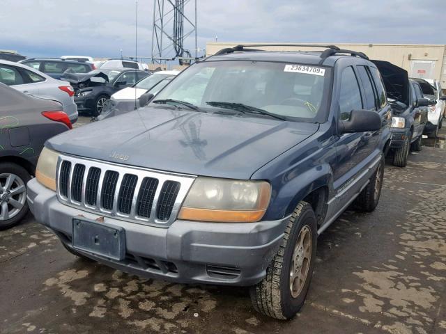 1J4GX48S61C705225 - 2001 JEEP GRAND CHER BLUE photo 2