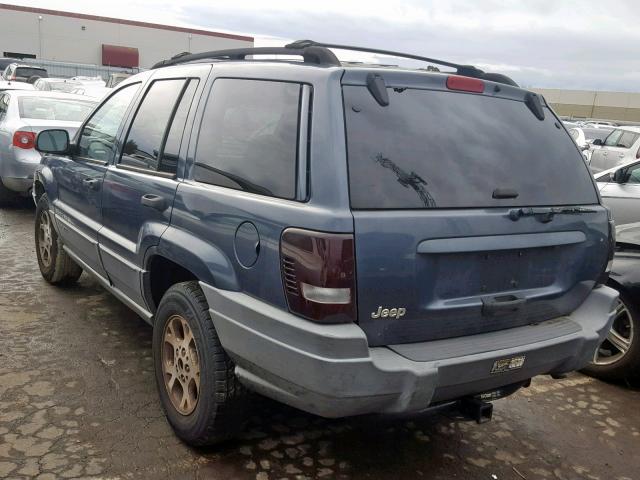 1J4GX48S61C705225 - 2001 JEEP GRAND CHER BLUE photo 3