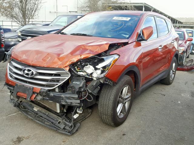 5XYZT3LB1HG431840 - 2017 HYUNDAI SANTA FE S 橙色 照片 2