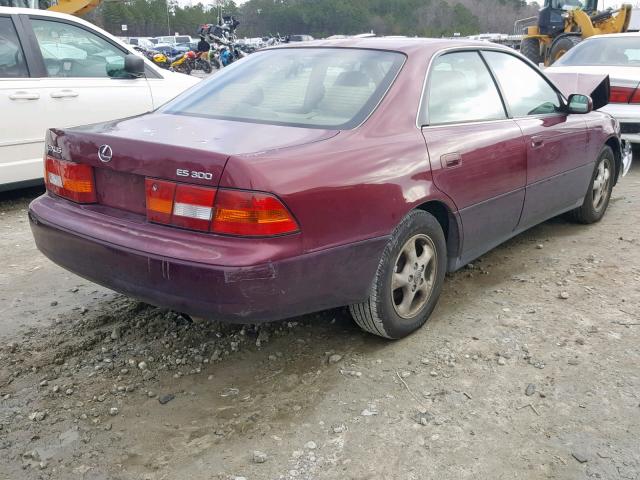 JT8BF28G4W5016975 - 1998 LEXUS ES 300 BURGUNDY photo 4