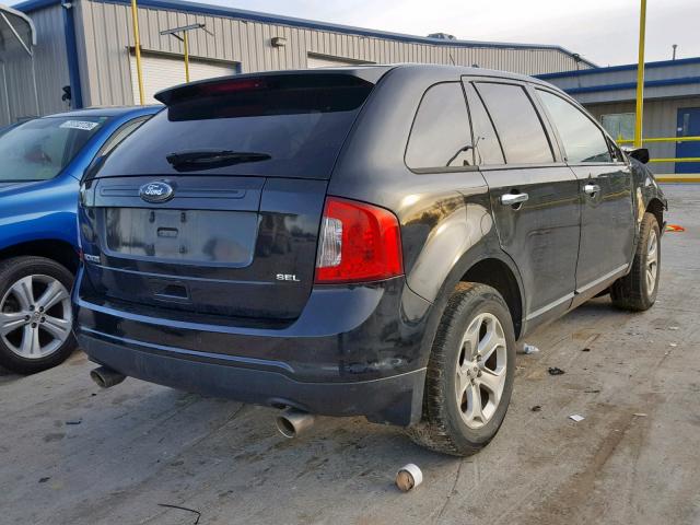 2FMDK3JC4BBA88523 - 2011 FORD EDGE SEL BLACK photo 4