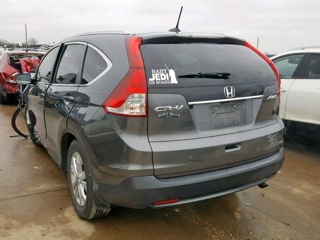 2HKRM4H79DH670918 - 2013 HONDA CR-V EXL GRAY photo 3