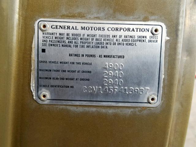 CCV145F413937 - 1975 CHEVROLET PICK UP Yaşıl foto 10