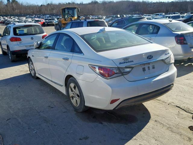 KMHEC4A49BA001999 - 2011 HYUNDAI SONATA HYB WHITE photo 3