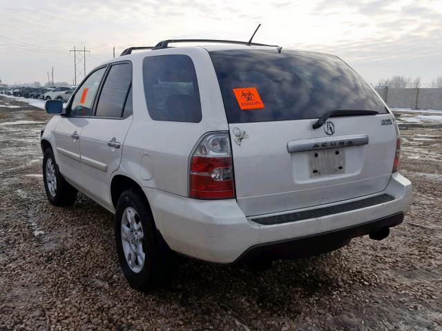 2HNYD18694H545289 - 2004 ACURA MDX TOURIN WHITE photo 3