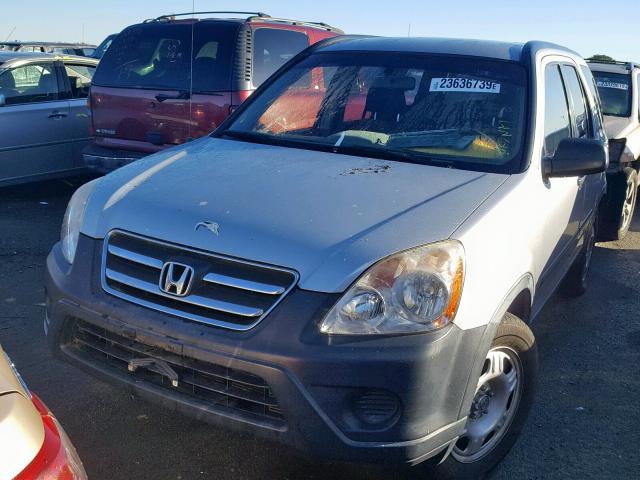 JHLRD68535C004387 - 2005 HONDA CR-V LX SILVER photo 2