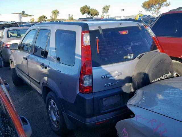 JHLRD68535C004387 - 2005 HONDA CR-V LX SILVER photo 3