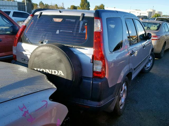 JHLRD68535C004387 - 2005 HONDA CR-V LX SILVER photo 4