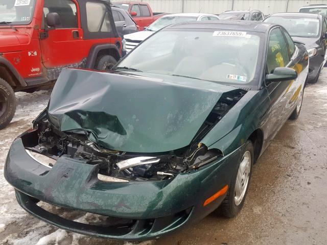 1G8ZH1274VZ162498 - 1997 SATURN SC2 GREEN photo 2