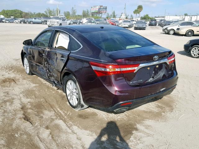 4T1BK1EB0FU167149 - 2015 TOYOTA AVALON XLE BURGUNDY photo 3