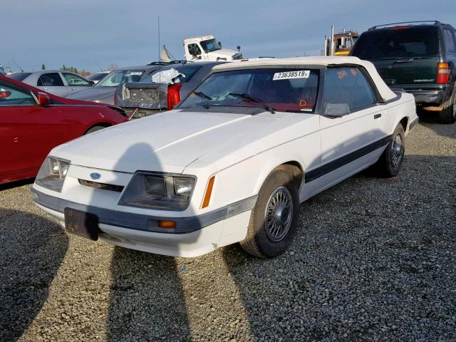 1FABP2736GF276356 - 1986 FORD MUSTANG LX WHITE photo 2