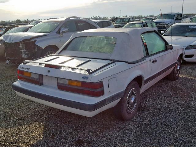 1FABP2736GF276356 - 1986 FORD MUSTANG LX WHITE photo 4