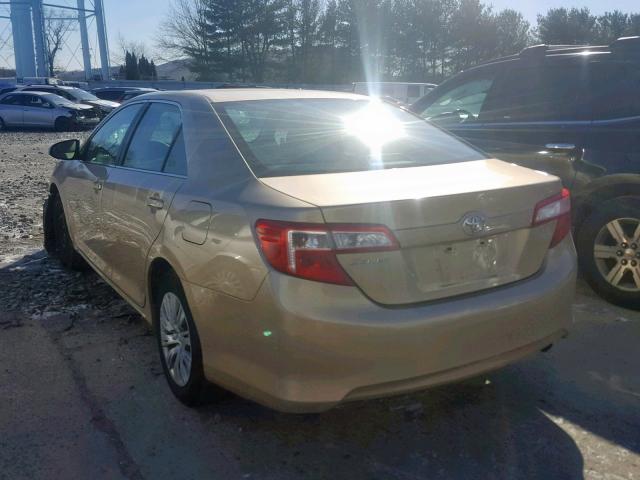 4T4BF1FK9CR170619 - 2012 TOYOTA CAMRY BASE GOLD photo 3