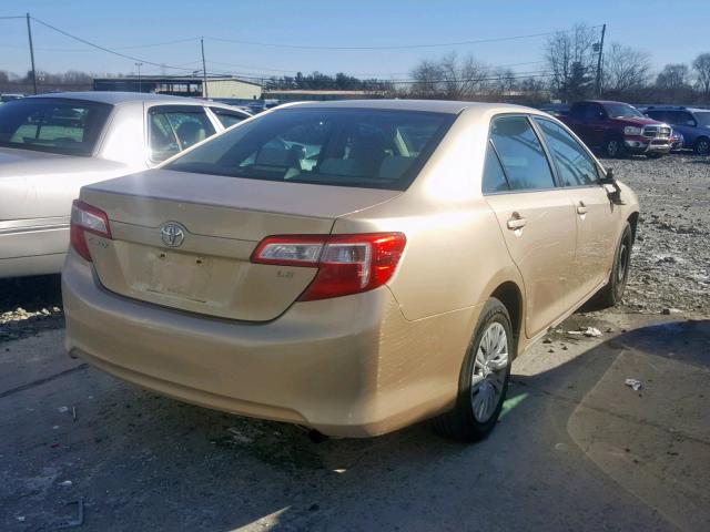 4T4BF1FK9CR170619 - 2012 TOYOTA CAMRY BASE GOLD photo 4