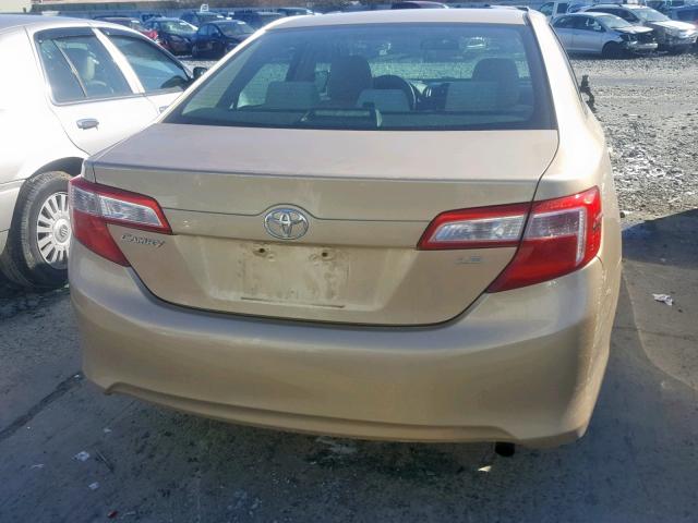 4T4BF1FK9CR170619 - 2012 TOYOTA CAMRY BASE GOLD photo 9