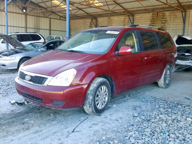 KNDMG4C77C6474719 - 2012 KIA SEDONA LX RED photo 2