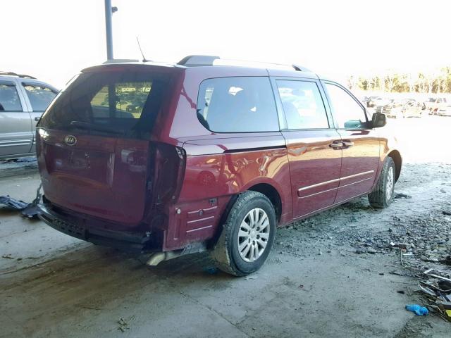 KNDMG4C77C6474719 - 2012 KIA SEDONA LX RED photo 4