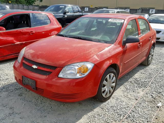 1G1AK55F577100775 - 2007 CHEVROLET COBALT LS RED photo 2