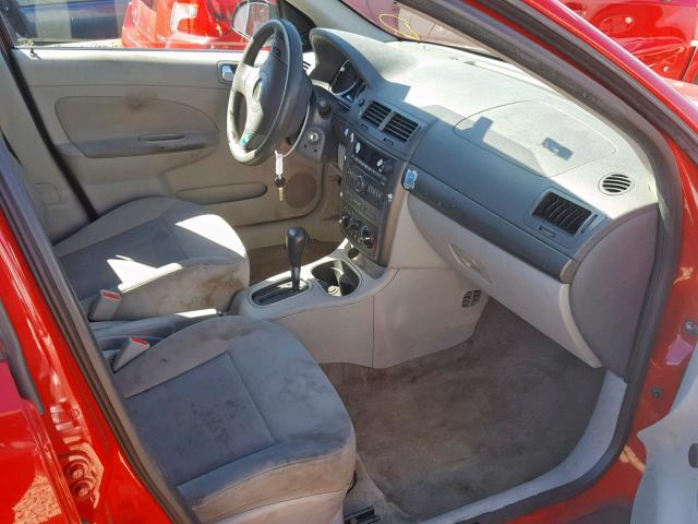 1G1AK55F577100775 - 2007 CHEVROLET COBALT LS RED photo 5