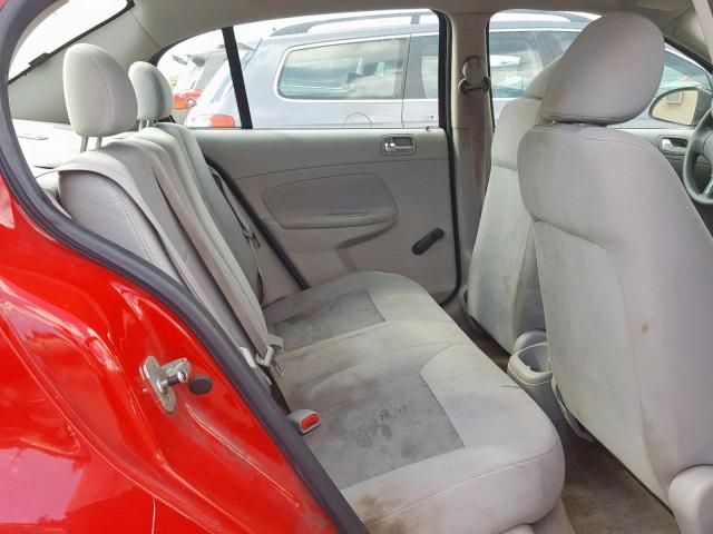 1G1AK55F577100775 - 2007 CHEVROLET COBALT LS RED photo 6