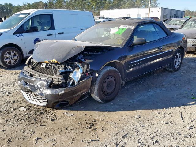 1C3EL45UX1N617950 - 2001 CHRYSLER SEBRING LX BLACK photo 2