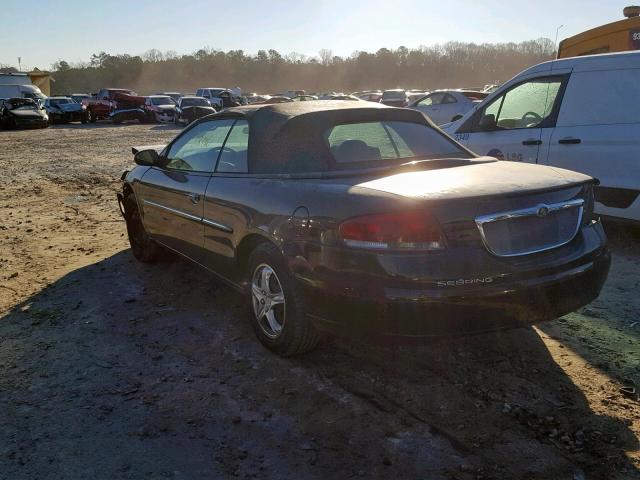 1C3EL45UX1N617950 - 2001 CHRYSLER SEBRING LX BLACK photo 3