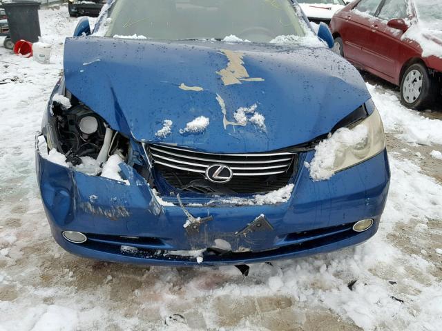 JTHBJ46G682185428 - 2008 LEXUS ES 350 BLUE photo 9